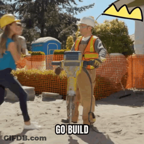 Woman Turning On A Jackhammer GIF