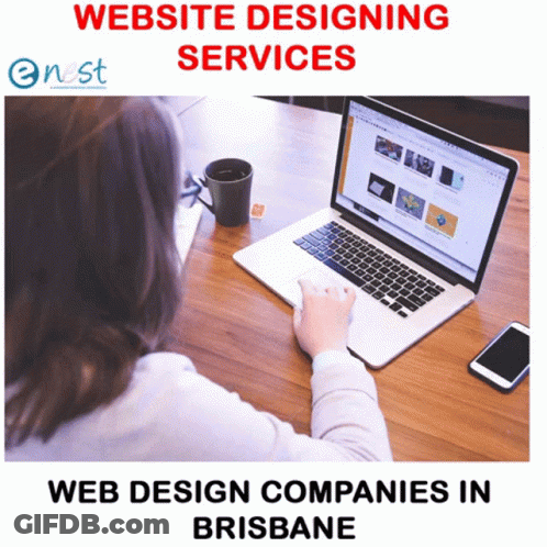 Woman Using Laptop Website Designing Services Web Design Companies Brisbane GIF