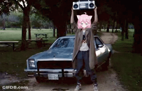 Woman Using Pink Boombox To Play Cassette Tapes GIF