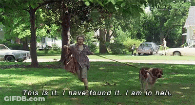 Woman Walking Dog Saying This Is It GIF