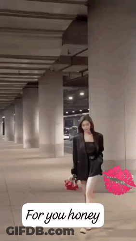 Woman Walking Down Street Saying For You Honey GIF