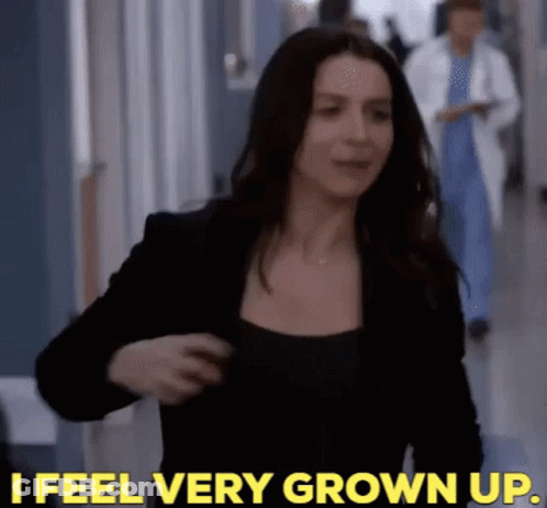 Woman Walking Hallway I Feel Very Grown Up GIF