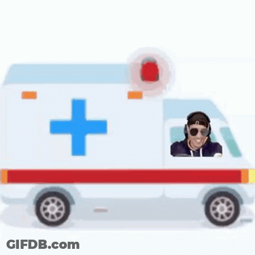 Woman Walking In Front Of Ambulance GIF