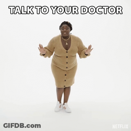 Woman Walking In Tan Sweater Talk To Your Doctor GIF