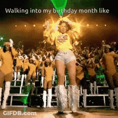 Woman Walking Into Her Birthday Month GIF