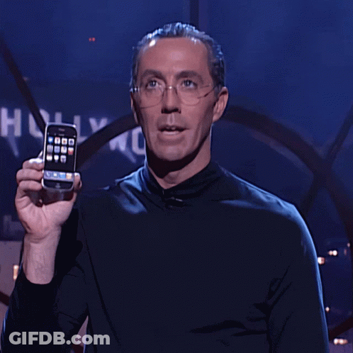 Woman Walking On Sidewalk Saying Technology GIF