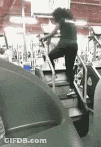 Woman Walking On Treadmill In Gym GIF