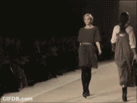 Woman Walking Runway At Fashion Show GIF