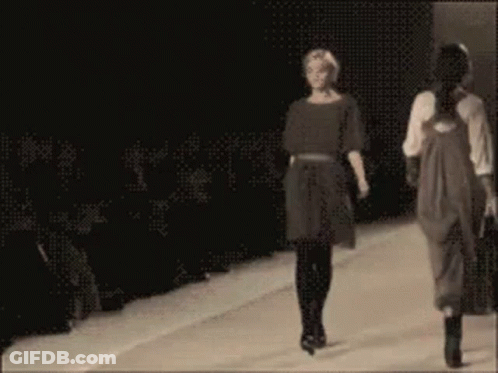 Woman Walking Runway At Fashion Show GIF