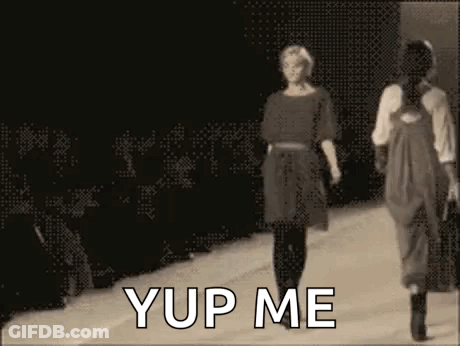 Woman Walking Runway Saying Yup Me GIF
