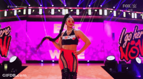 Woman Walking Runway Wrestling Match GIF
