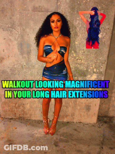 Woman Walkout Looking Magnificent Long Hair Extensions GIF