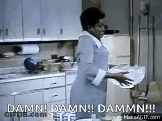 Woman Washing Dishes Saying Damn GIF