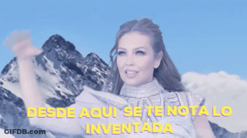 Woman Waving Before Mountain Saying Desde Aqui Se Te Nota Lo Inventada GIF