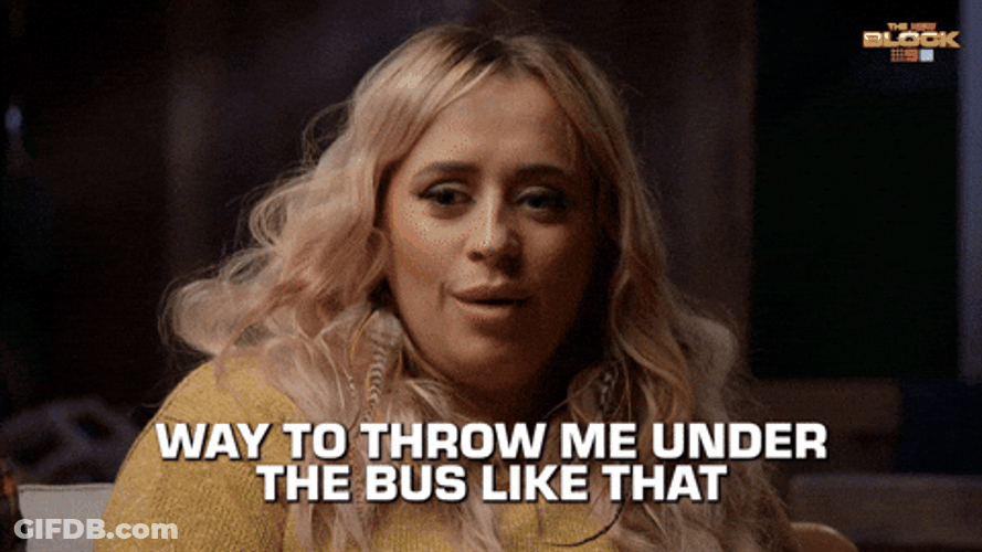 Woman Way To Throw Me Under The Bus Like That GIF