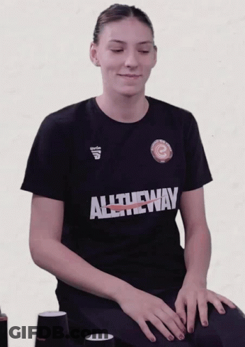 Woman Wearing All The Way Shirt Sitting GIF
