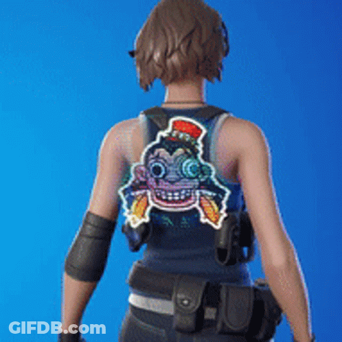 Woman Wearing Backpack With Clown Face GIF