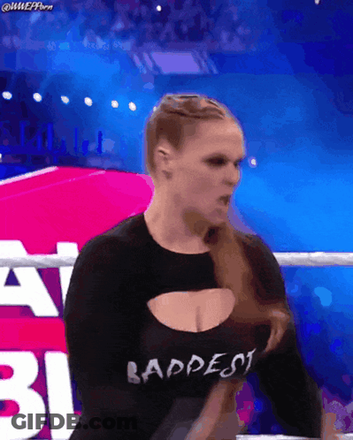Woman Wearing Baddest Shirt GIF