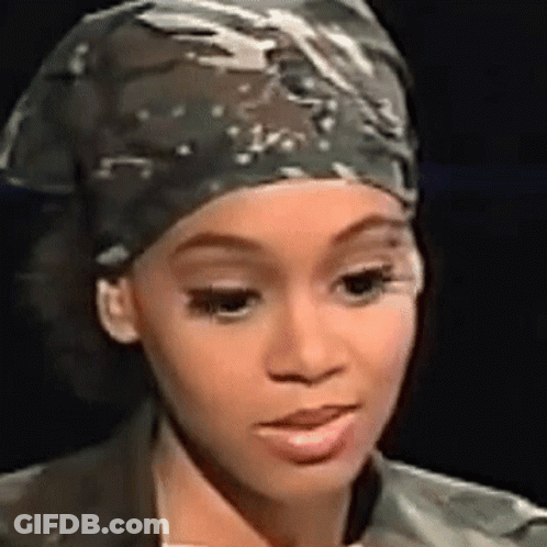 Woman Wearing Bandana And Hat GIF