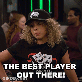 Woman Wearing Baseball Cap And Shirt That Says Best Player GIF
