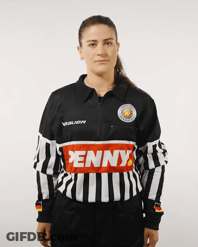 Woman Wearing Bauer Jersey With Penny GIF