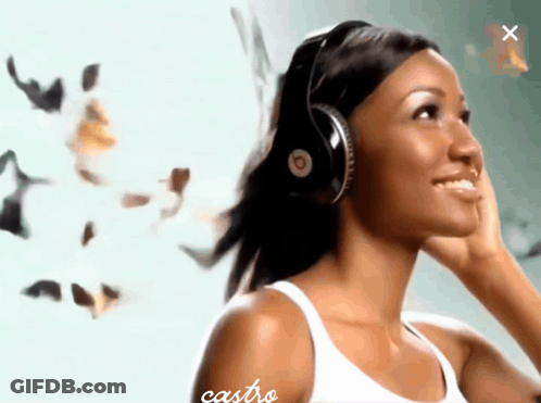 Woman Wearing Beats Headphones Smiling GIF