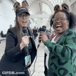 Woman Wearing Black Hat That Says Linkedin GIF