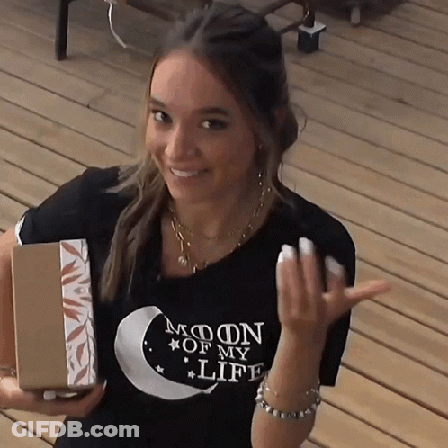 Woman Wearing Black Moon Of My Life Shirt GIF