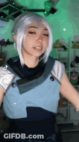 Woman Wearing Cosplay Costume GIF