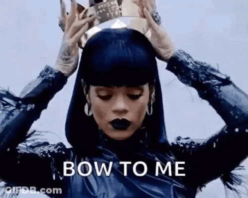 Woman Wearing Crown Saying Bow To Me GIF