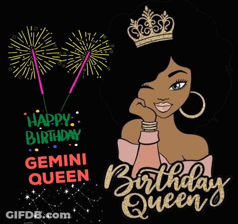 Woman Wearing Crown Saying Happy Birthday Gemini Queen GIF