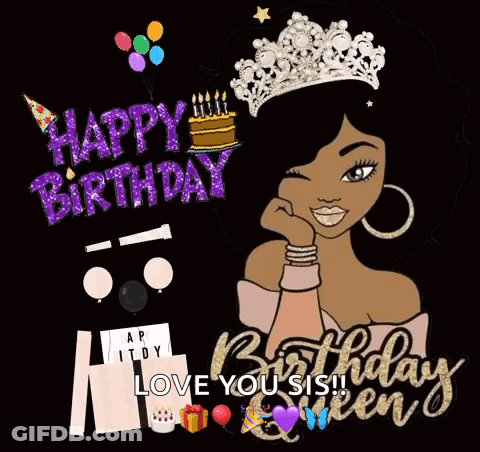 Woman Wearing Crown With Birthday Cake GIF