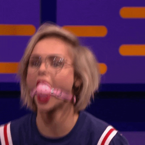 Woman Wearing Eyeglasses Gagged GIF