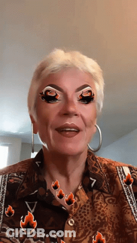 Woman Wearing Flame Shirt GIF