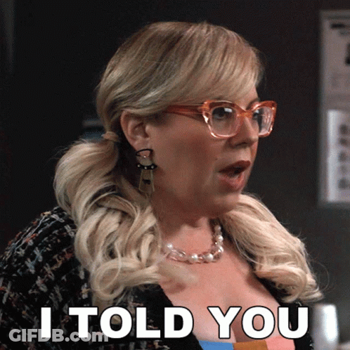 Woman Wearing Glasses And Necklace I Told You GIF