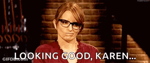 Woman Wearing Glasses Saying Looking Good Karen GIF