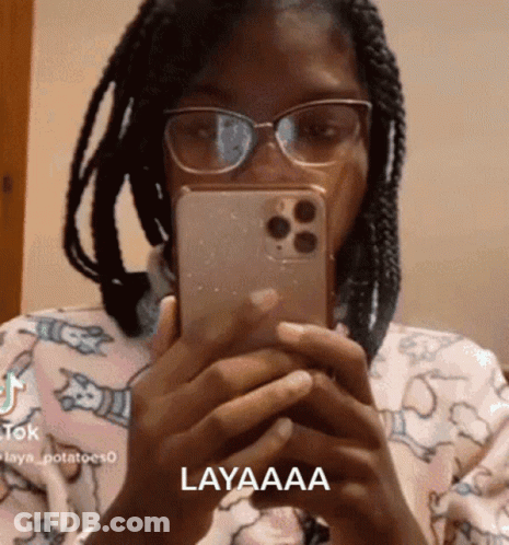 Woman Wearing Glasses Taking Selfie GIF