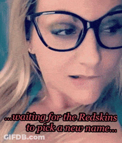 Woman Wearing Glasses Waiting For Redskins To Pick A Name GIF