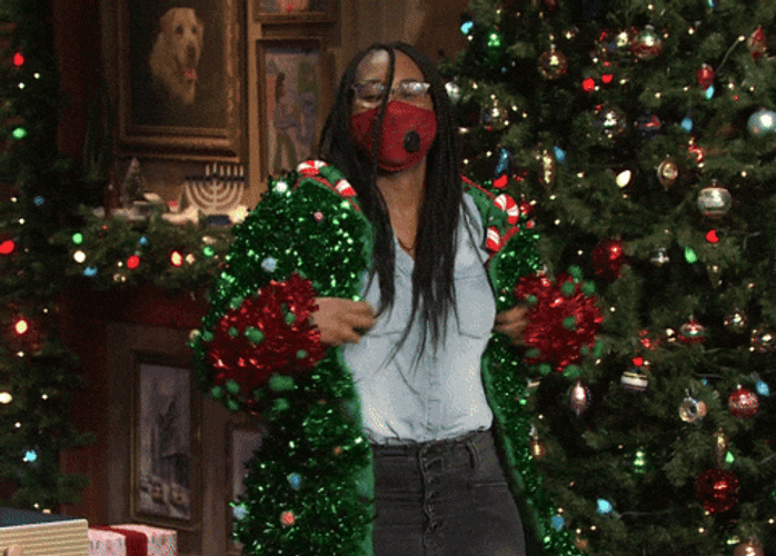 Woman Wearing Glittery Sweater Weather Snl GIF