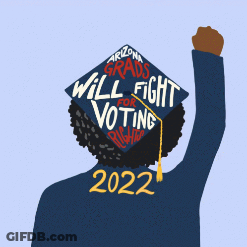 Woman Wearing Graduation Cap Voting Rights GIF