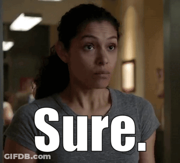 Woman Wearing Grey Shirt Sure GIF