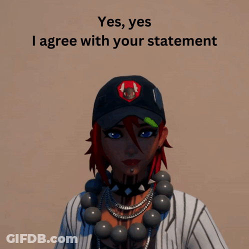 Woman Wearing Hat And Necklace Saying Yes GIF