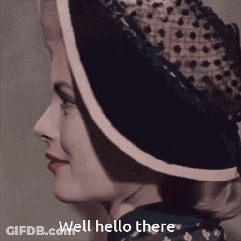 Woman Wearing Hat Saying Well Hello There GIF