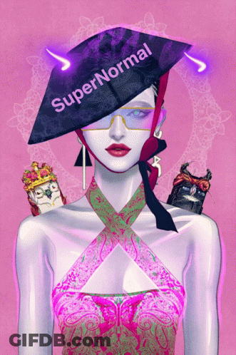 Woman Wearing Hat That Says Supernormal GIF