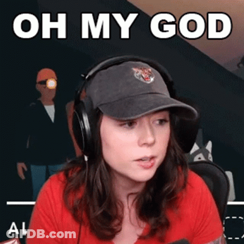 Woman Wearing Headphones And Hat Says Oh My God GIF