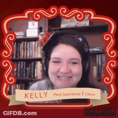 Woman Wearing Headphones And Kelly Name Tag GIF