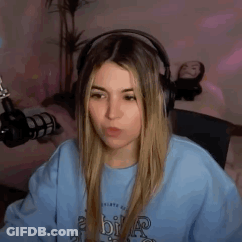 Woman Wearing Headphones At Microphone GIF