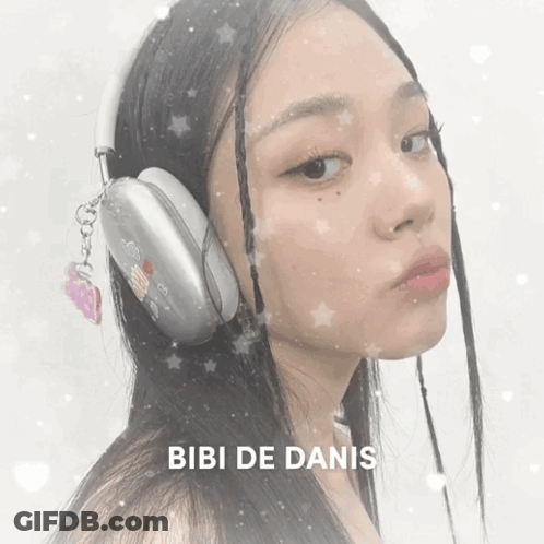 Woman Wearing Headphones Bibi De Danis GIF