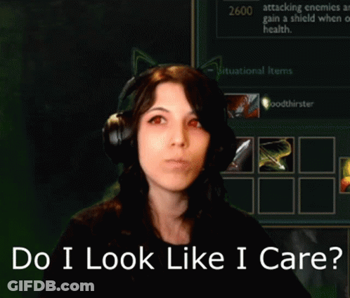 Woman Wearing Headphones Do I Look Like I Care GIF