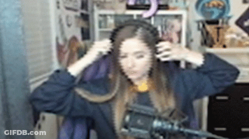 Woman Wearing Headphones In Front Of Microphone GIF